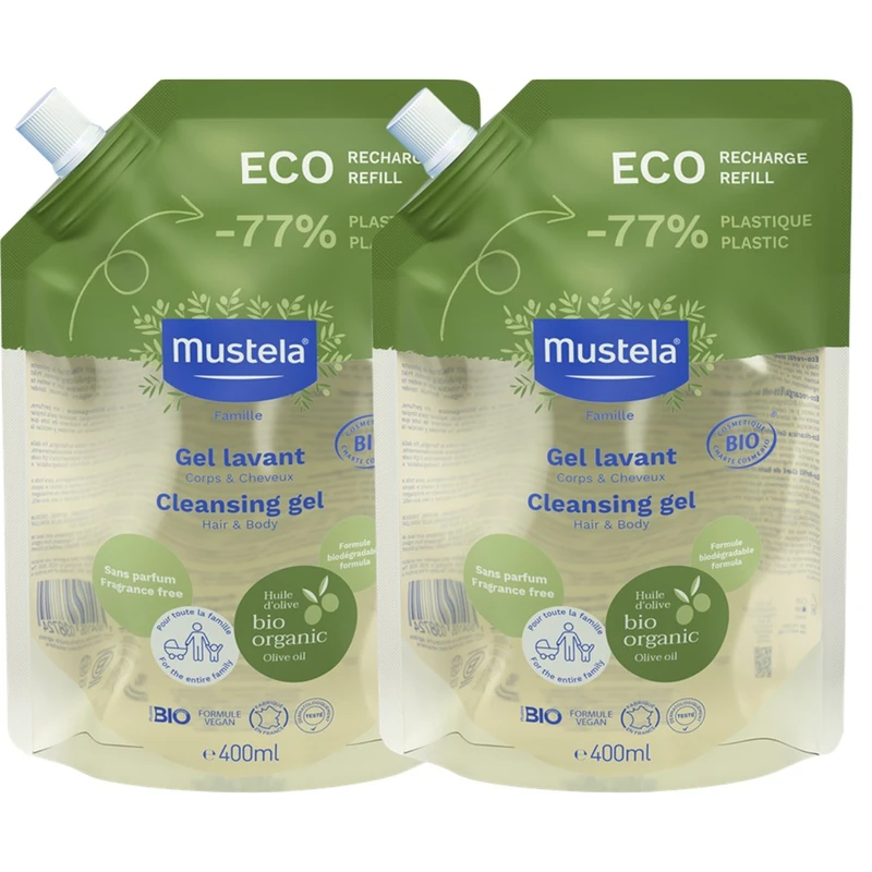 Mustela Certified Organic Cleansing Gel Eco-Refill-Fragrance-Free 400ml 2packs Promo Pack 1pc 3 Mustela Certified Organic Cleansing Gel Eco-Refill-Fragrance-Free 400ml 2packs Promo Pack 1pc - Image 3