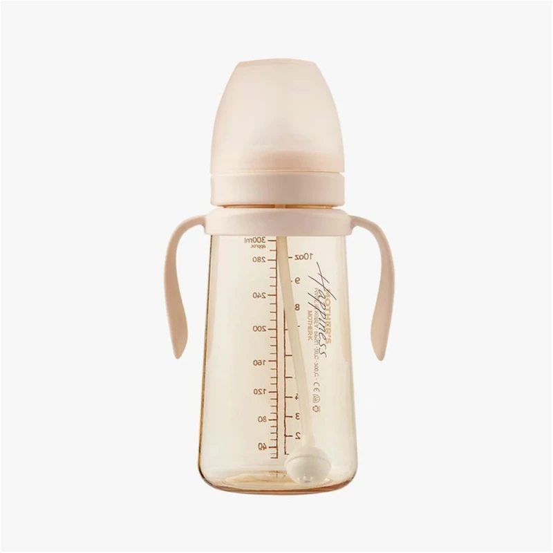 Mother-K PPSU Weighted Straw Bottle (Cream) 300ml 2 Mother-K PPSU Weighted Straw Bottle (Cream) 300ml - Image 2