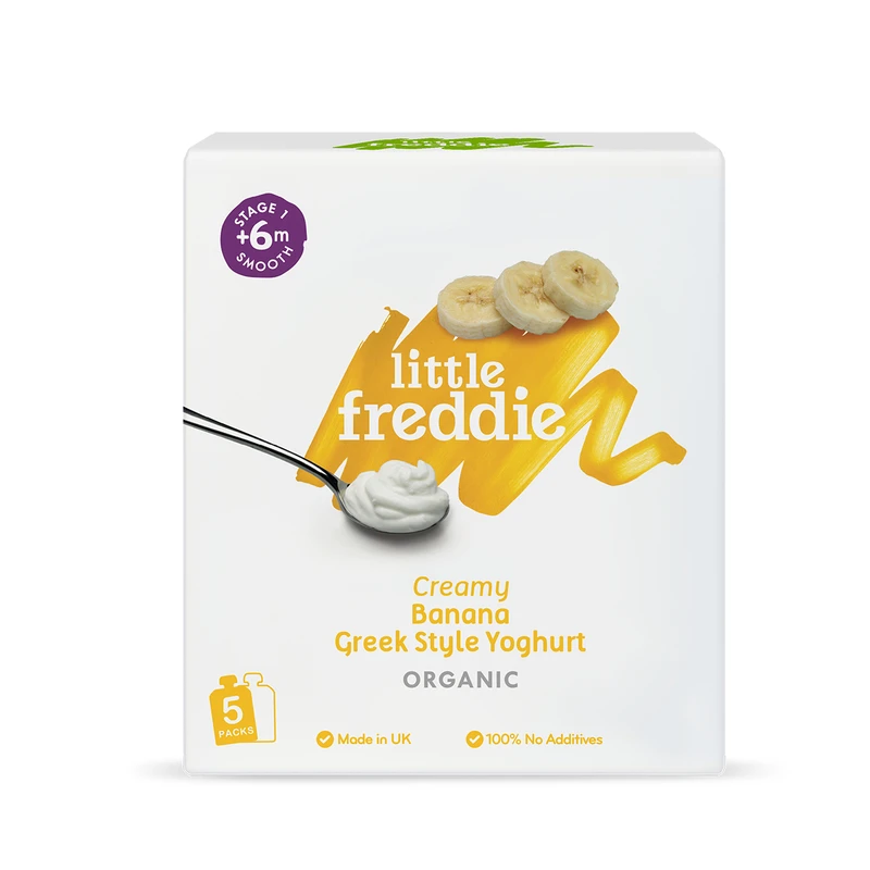 Little Freddie Organic Creamy Banana Greek Style Yoghurt - Multipack 5×100g 1 Little Freddie Organic Creamy Banana Greek Style Yoghurt - Multipack 5×100g