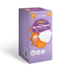 Mannings 3 Ply Medical 3D Face Mask (Individually Wrapped) Junior Size - White 30pcs