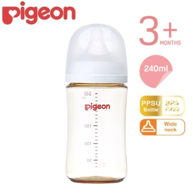 Pigeon PPSU Nursing Bottle With Peristaltic Plus M Size Nipple 8oz/240ml (Random Color) 1 Pigeon PPSU Nursing Bottle With Peristaltic Plus M Size Nipple 8oz/240ml (Random Color)