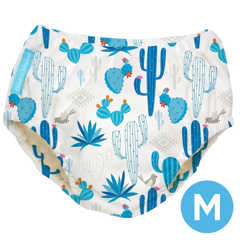 Charlie Banana 2-in-1 Swim Diaper & Training Pants Cactus Azul Medium 1pc 1 Charlie Banana 2-in-1 Swim Diaper & Training Pants Cactus Azul Medium 1pc